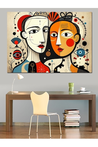 Soyut Yüzler Ve Sanat Dekoratif Kanvas - Mdf Ahşap Tablo