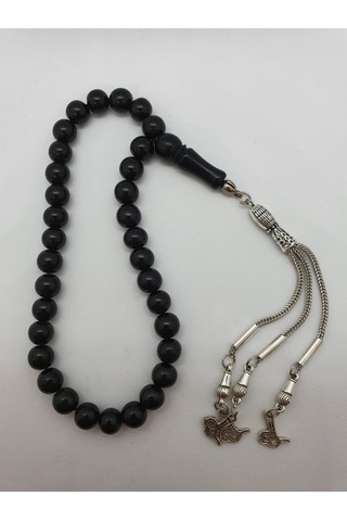 Sertifikalı Gürcü Oltu Taşı Doğal Taş Tesbih 8mm