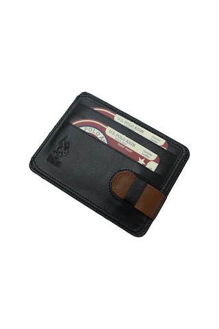 U.S. Polo Assn. Plcuz 8427 U.S.Polo Assn.Hakiki Deri Kartlık-Siyah
