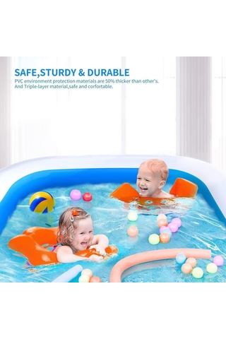Bestway Dikdörtgen Şişme Çocuk Havuzu 54006, 262x175x51 Cm, Mavi, Tek Ebat Diğer