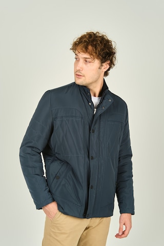 Lucas Erkek Fermuar Ve Çıtçıt Kapamalı Hakim Yaka Kaban 4785 Açık Lacivert Açık Lacivert