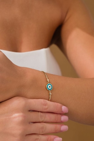 Sembolgold Balık Sırtı Altın Nazar Bileklik T13470 Renkli Çok Renkli