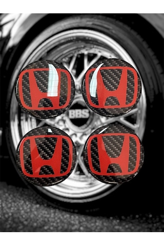 Honda Jant Göbeği 4 Lü Oto Universal Jant Göbeği Damla Etiket 3d Jant Arması Damla Sticker Seti Çok Renkli