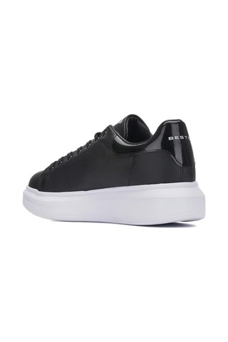 Best Of 150-24 Deri Trend Sneaker Ayakkabı Siyah Beyaz 36-40