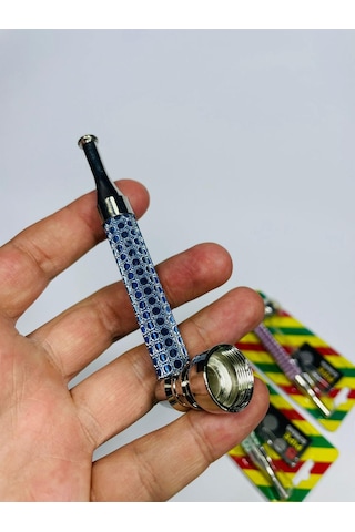 Fosforlu Taşlı Metal Pipo 13 CM