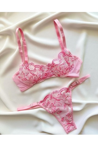 La Linaa Cindy Pembe Kadın Tangalı Bralet Takım-pembe Pembe