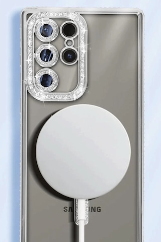 Samsung Galaxy Uyumlu S25 Ultra Kılıf Joke Simli Magneticsafe Kılıf - Mavi