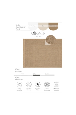 Cool Halı Mirage Kahverengi Kilim Halı Kaydırmaz Yıkanabilir Bukle Bohem Oturma Odası Mutfak Kilimi