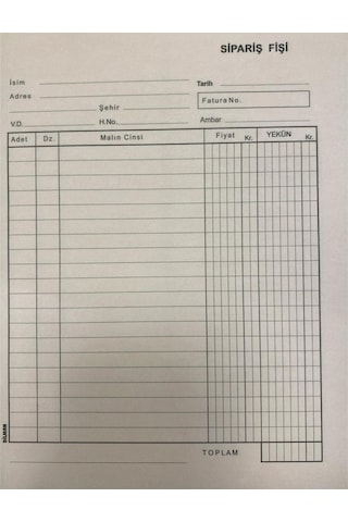 Sert Kırtasiye Dilman Sipariş Fişi 2/50 2 Nühsa 19 CM X 13,5 CM