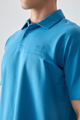 Tommy Life Petrol Mavi Pamuklu Kalın Yumuşak Dokulu Polo Yaka Oversize Fit Basic Erkek T- Shirt - 88382 Petrol Mavi