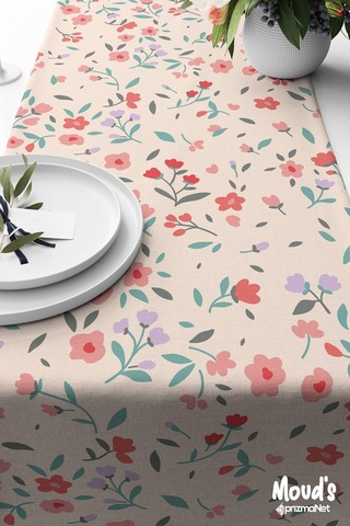 Miniso Desenli Baskılı Süet Runner Masa Örtüsü