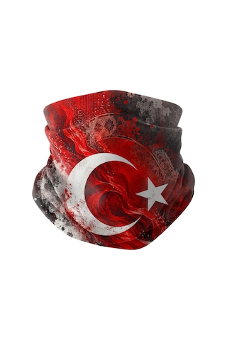 Bobrear Türk Bayrağı Desenli Çok Amaçlı Buff Bandana Boyunluk Çok Renkli