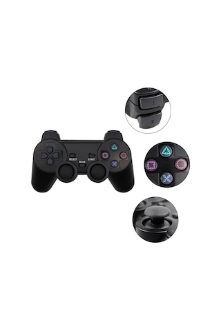 Platoon Kablosuz Ps2 Oyun Kolu 2.4ghz Çift Titreşimli Wireless Gamepad Alıcılı