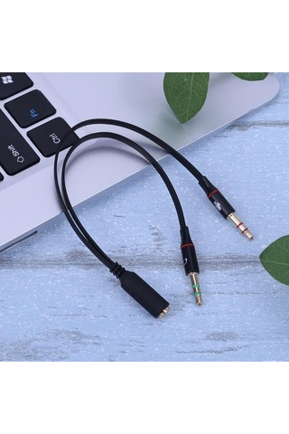 Lexroo 5744 Kulaklık Mikrofon Çevirici Ayırıcı. Bütün Telefon Modellerine Uyumlu Tek 3.5mm Girişe Standart