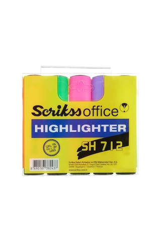 Sh712 Fosforlu Kalem 5'li Blister Paket Karışık Renk Çok Renkli
