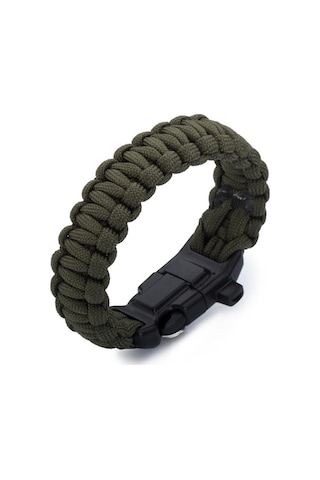 Paracord Bileklik -pusula-ateş Başlatıcı-düdük-yeşil-2020 Haki