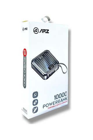 Arz-001 Powerbank Taşınabilir Hızlı Şarj Cihazı Siyah 10000 Mah Diğer