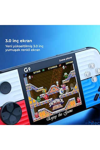 Schitec G9 Retro 3.0 İnç Tv Bağlanan 2.joystickli Oyun Konsolu Mavi 666 Klasik Oyunlar