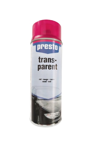 Presto Sprey Far Stop Boyası Kırmızı Transparan Boya 400 ML