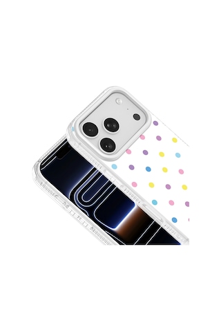 Maks Technology Apple Uyumlu iPhone 18 Pro Max Kılıf Airbag Tasarımlı Mkst Potik Sert Pc Kapak - Beyaz