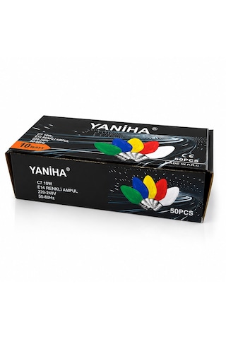 50 Adet Mix Renkli Gece Lambası Ampul E14 - 10w C7 5492 11