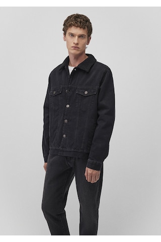 Mavi - Zander Classic Denim Antrasit Suni Kürklü Jean Ceket 0111214-89117 Siyah