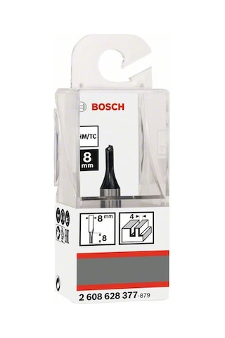 Bosch Standard Seri Ahşap İçin Tek Oluklu 8x4x51 MM Sert Metal Düz Freze Ucu - 2608628377