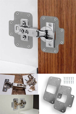 6 Adet Menteşe Tamir Sacı Pratik Paslanmaz Dolap Tamir Onarım Kiti Kapak Menteşe Tamir Onarım Seti Diğer