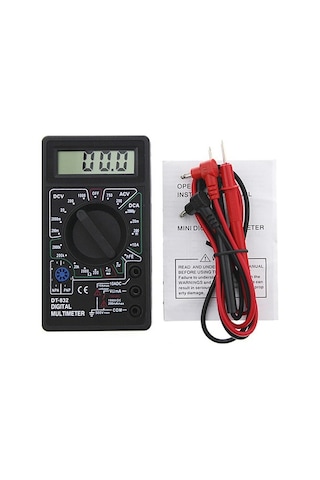 Siyah-profesyonel Dt832 Dijital Multimetre Lcd Dc Ac Voltmetre Ampermetre Ohm Test Cihazı Dt832 Multimetre Araçları Enstrümantasyon Elektrikçi