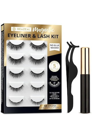 Reazeal Manyetik Kirpikler Ve Manyetik Eyeliner Seti, Takma Kirpi