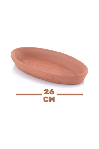 Elizi Çömlekleri 2 Adet Toprak Kayık Kase, Kayık Güveç Fırın Kabı 2 Li Set Orta Boy 26x14cm Toprak