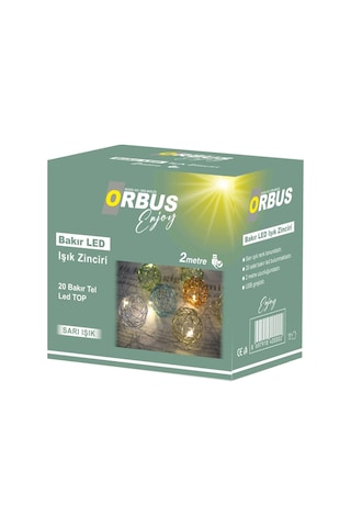 Orbus Bakır Renkli Top Led Işık Zinciri 2 Metre
