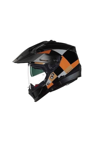 Nolan N70-2 X 06 Ruvido 343 Çene Çıkarılabilir Kask Siyah - Turuncu