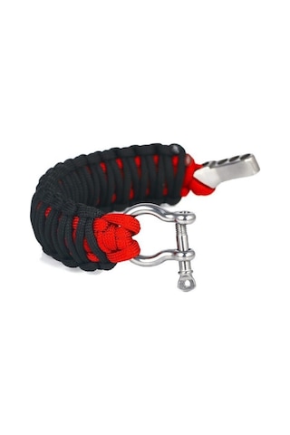 Lariss Paracord Survival King Cobra Bileklik 3 Kademeli Metal Omega Klips Çok Renkli