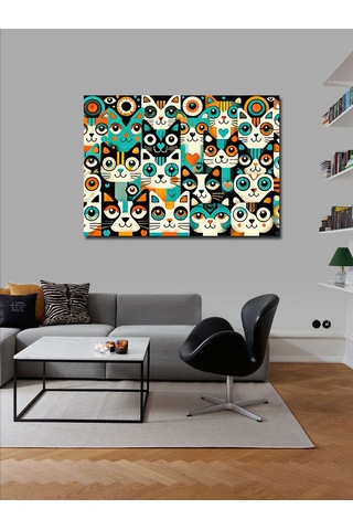 Kanvas Tablo Kedili Göz Motifi 100cmx140cm