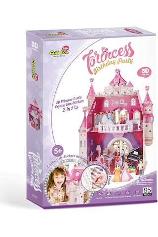 E1622H Cubic Fun. Prenses Doğum Günü Şatosu 95 Parça. 3D - 3 Boyu