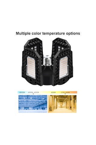 Mufunye 100w E27 Led Garaj Aydınlatma Lambası - Katlanabilir, Su Geçirmez, Endüstriyel Kullanım İçin 3000k Sıcak Beyaz Ilık Beyaz