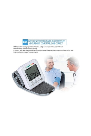 Didadodo Bilek Tipi Tansiyon Aleti - Otomatik Ölçüm, Lcd Ekran Ve Sesli Uyarı İle Akıllı Nabız Takip, Sesli Uyarılı