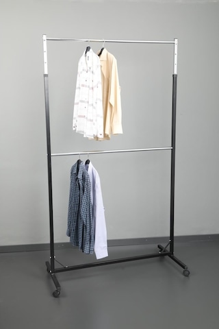 Uzmangrupraf Uzman Grup Raf Çift Katlıayarlanabilir Tekerlekli Elbise Askılığı