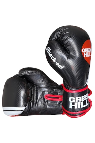 Green Hill Knock Out Carbon Deri Boks Ve Kick-boks Eldiveni Siyah