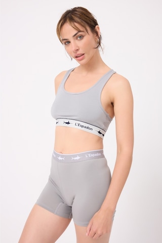 Athleshorts Yüksek Bel Kadın Uzun Boxer Şort -3276 Gri