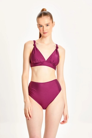 Too Salty Swimwear Kadın Toparlayıcı Yüksek Bel Arkadan Ayarlı Bikini Takımı 24s105st Mürdüm