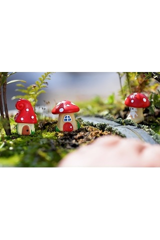 Trendooze 3 Adet Mikro Bahçe Dekorasyonu Reçine Süslemeleri Seti Renkli Model