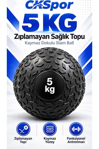 Ckspor 5 Kg Zıplamayan Sağlık Topu Slam Ball Crossfit Fitness Fonksiyonel Antrenman Ağırlık Topu