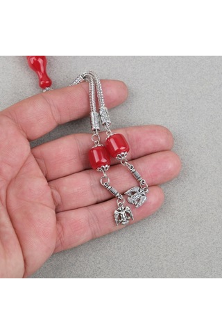Katalin Çubuk Alpaka Püsküllü Kapsül Kesim 10.5x11mm Tesbih -kırmızı
