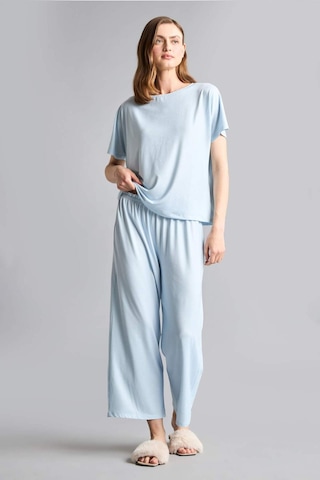Defacto Regular Fıt Kısa Kollu 2li Softshell Pijama Takım H7011ax26smbe745 Mavi-be745