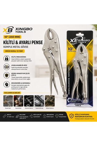 Şahin Tools Man Şht-080 10" 250mm Komple Metal Kilitli & Ayarlı Pense