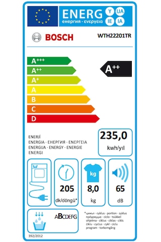 Bosch Serie 4 WTH22201TR 8 KG Isı Pompalı Çamaşır Kurutma Makinesi