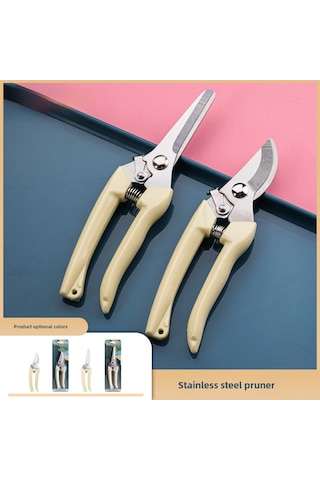 Mufunye Çelik Bahçe Budama Makası - Papatya Renkli, Hafif, Dayanıklı, Çiçek, Meyve Ağacı, Bonsai Kesim İçin, Rahat Pp Saplı 404-2 Düz Kenar