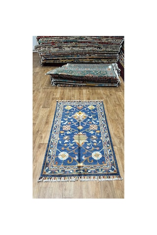 El Dokuma Afghan Halısı Lacivert